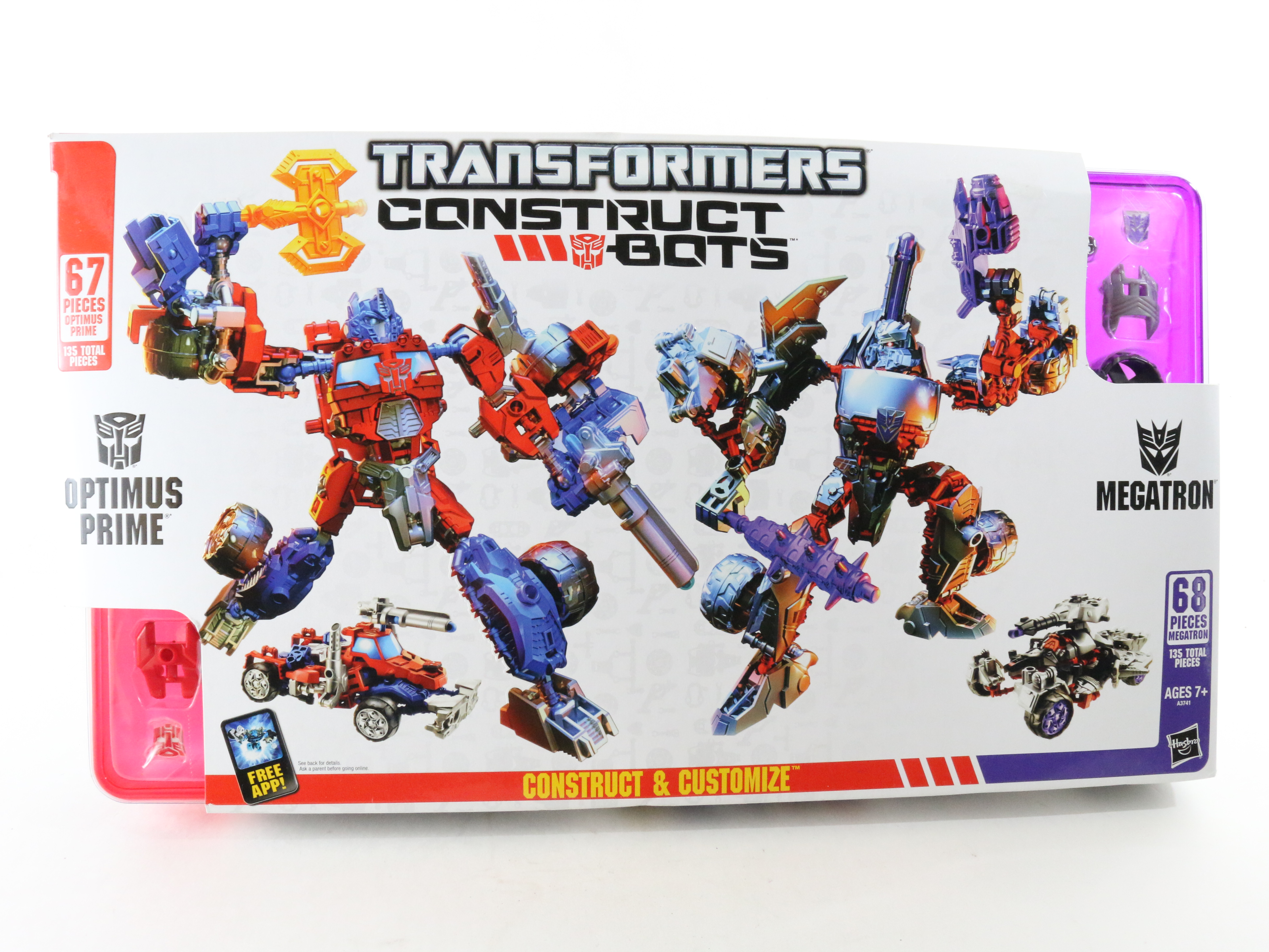 Optimus Prime Megatron Transformers Construct Bots 135pc Kit