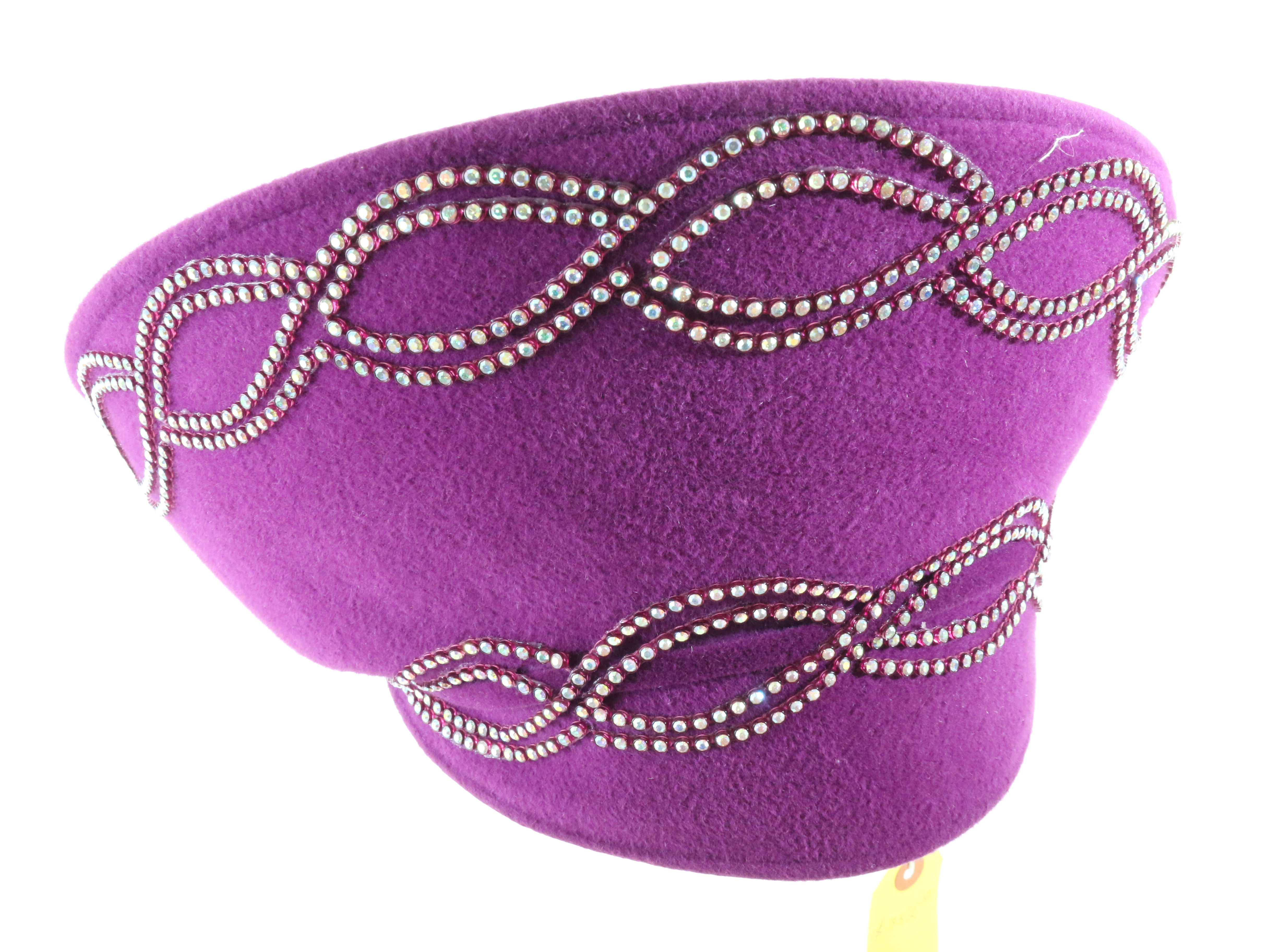 Jack McConnell Purple Feather and Rhinestone Hat Vintage Purple Feather Jack Mcconnell Hat | Shop THRILLING main image 4