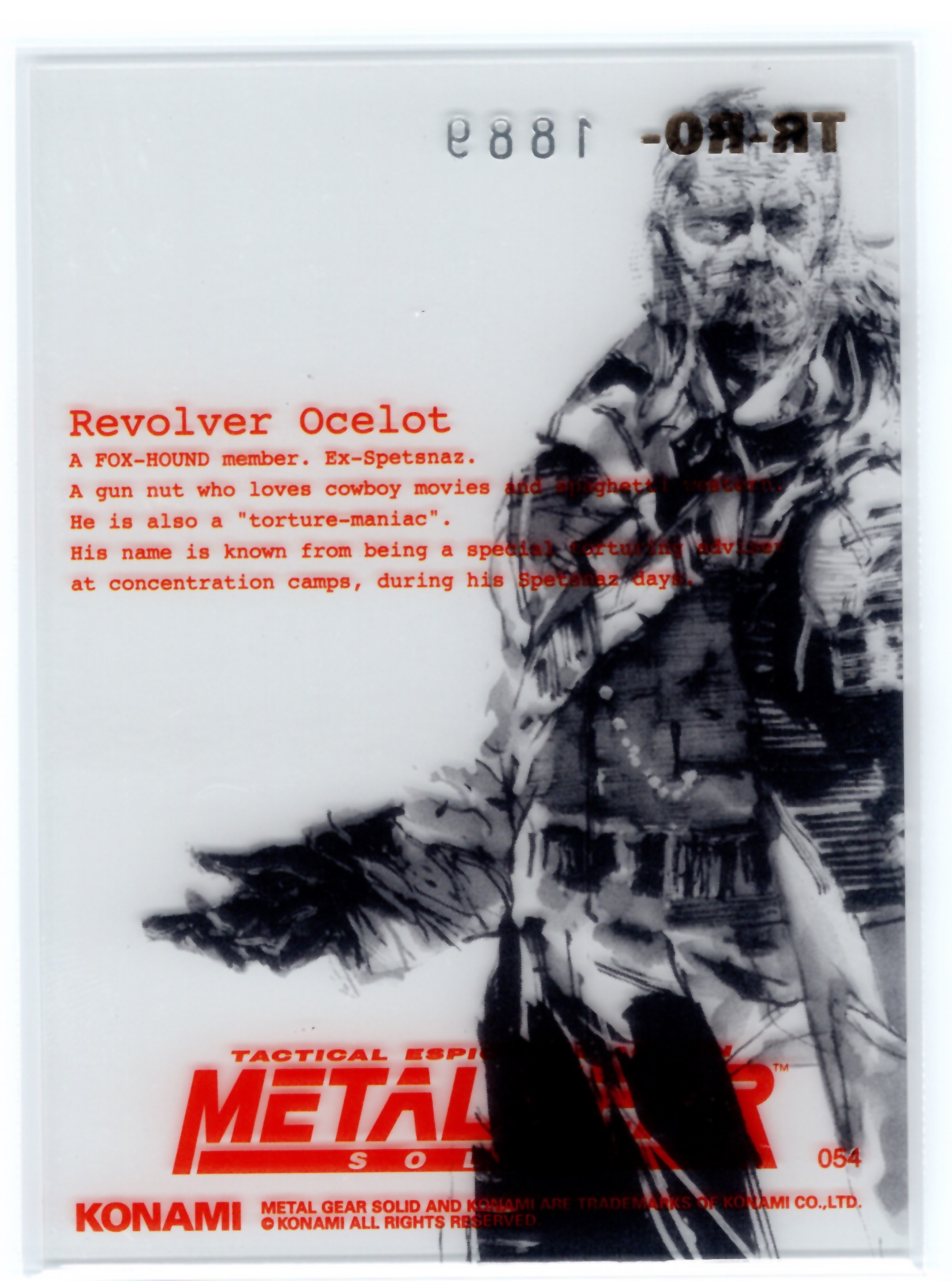 Metal Gear Solid Trading Card #054 Revolver Ocelot Clear TR-RO