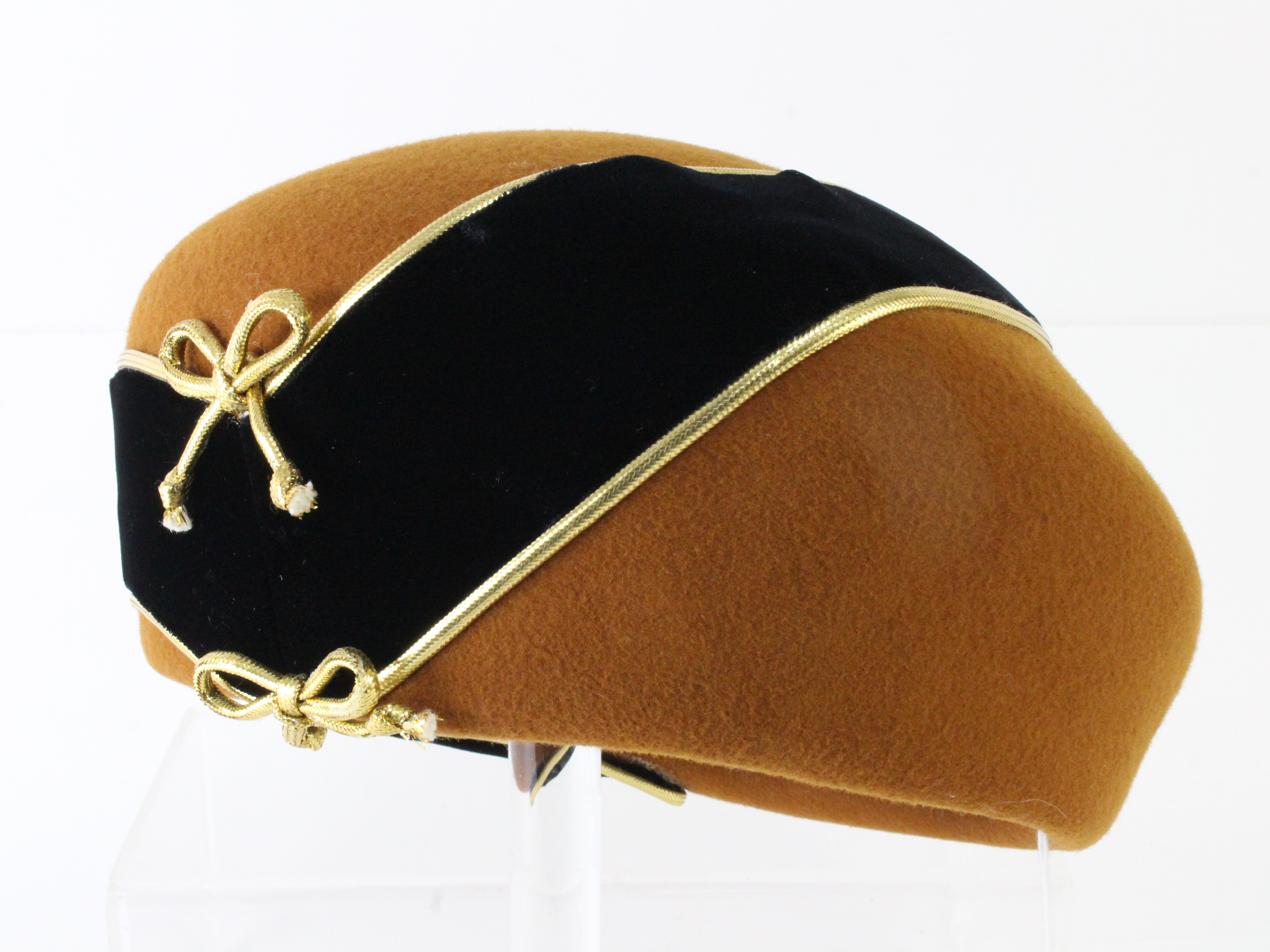 Jack McConnell Brown & Black Ladies Boutique Hat Wool Felt 