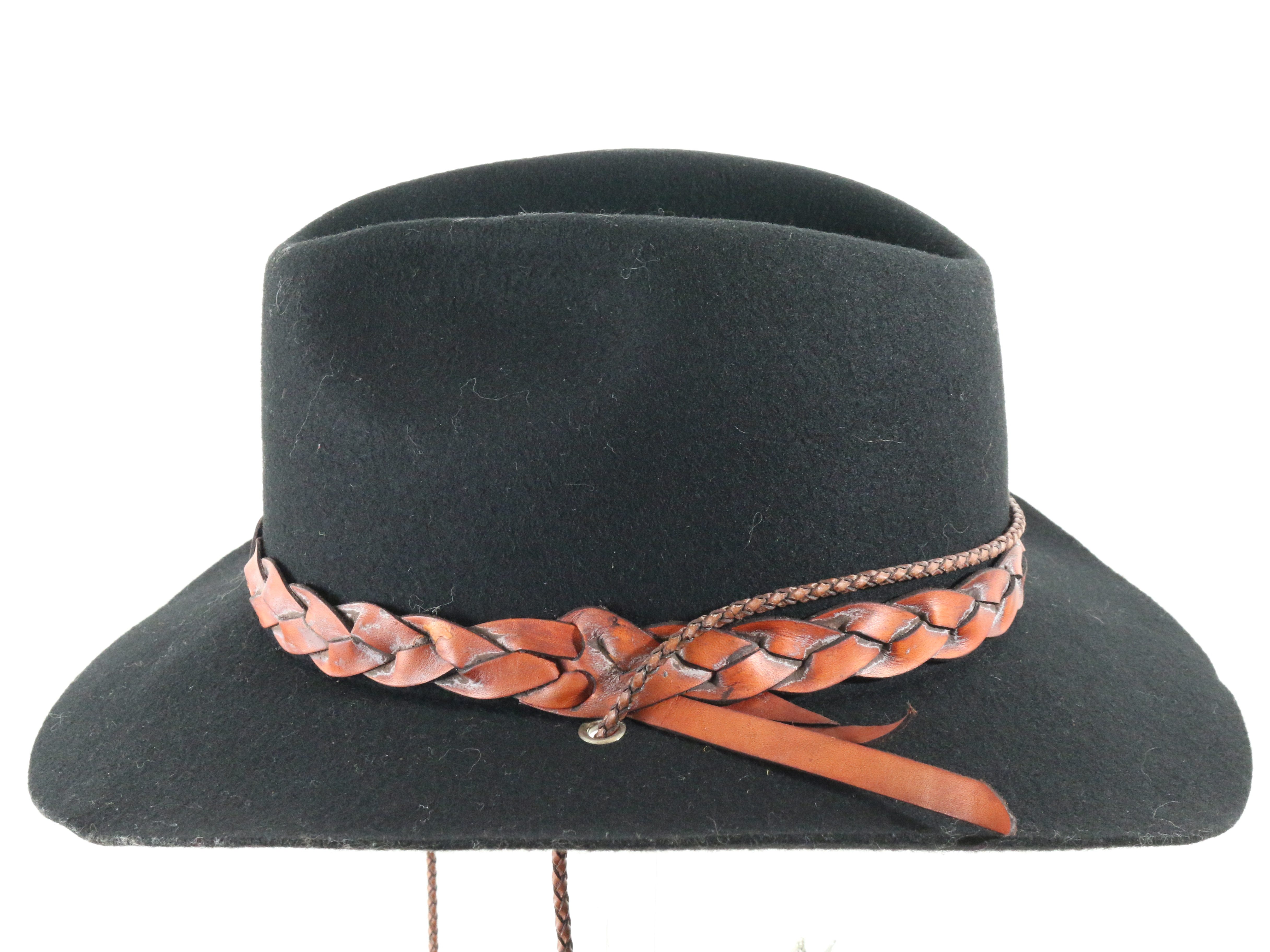 Fiesta Mens Classic Black Felt Western Style Hat W/ Brown  display picture 3