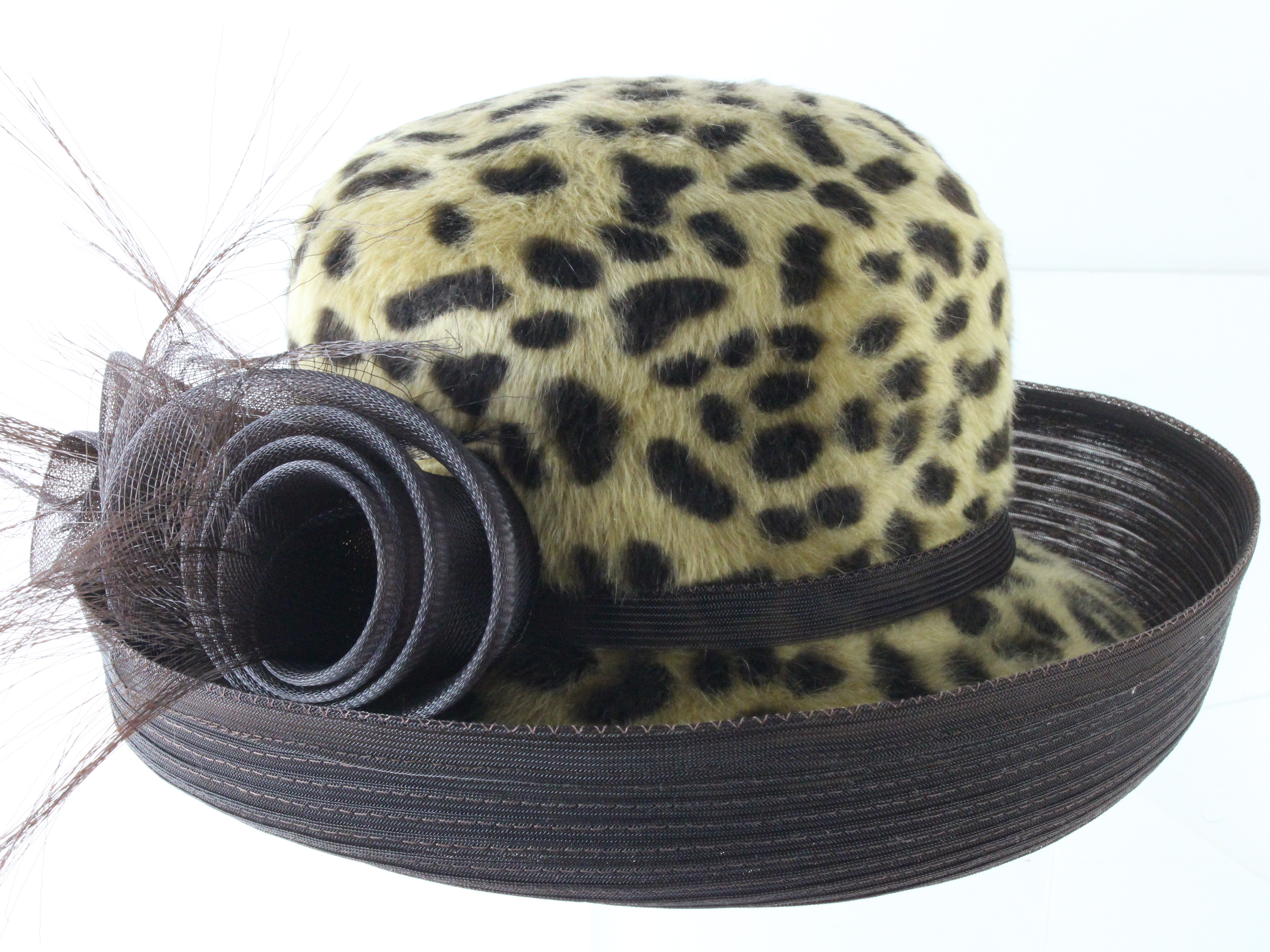 Marzi of Italy Ladies Handmade Animal Print Felt Hat W 