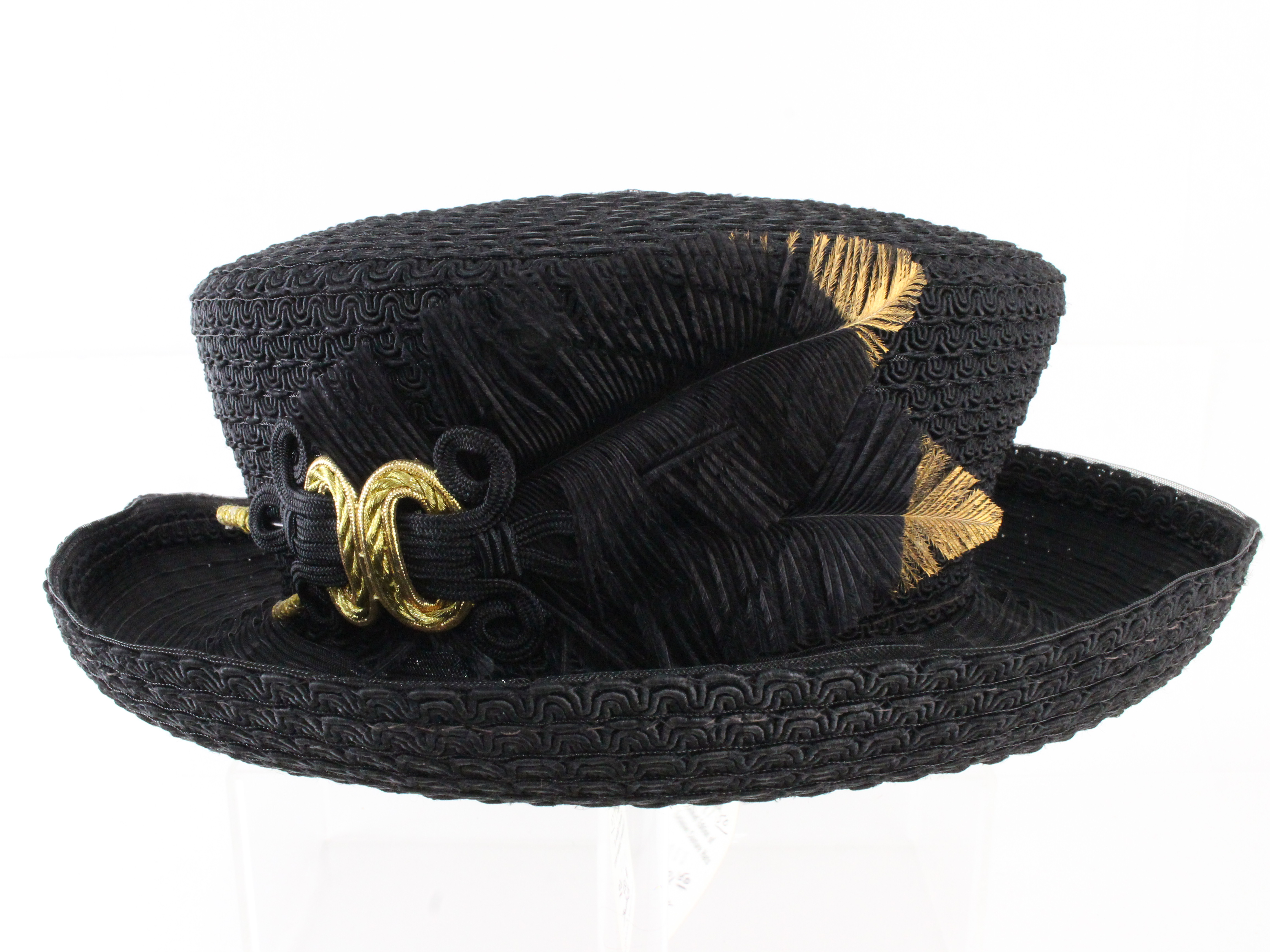 Finesse Creations Premier Ladies Boutique Black Hat W/ Gold 