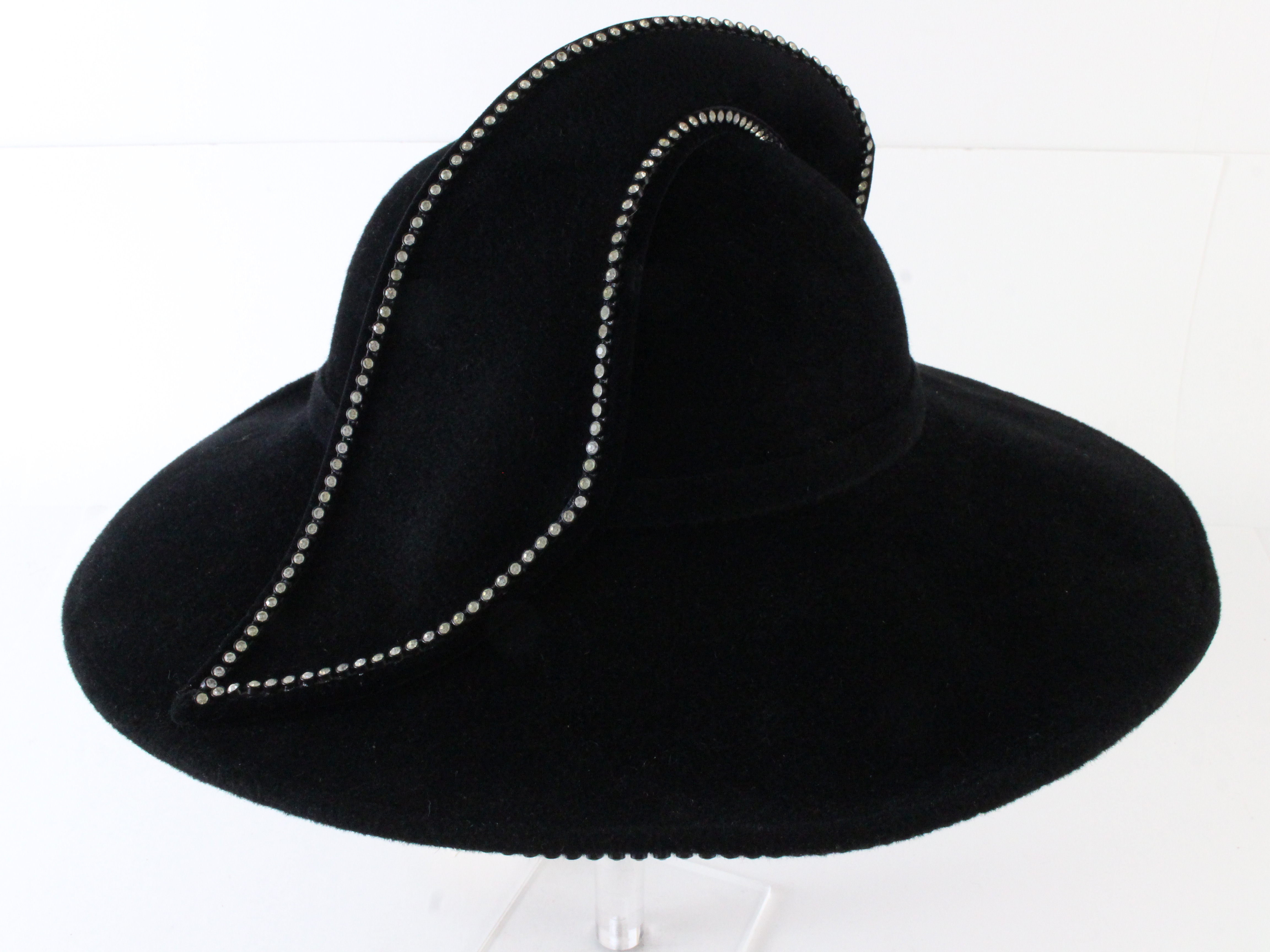 Vintage‎ Georgi Black Felt Hat Georgio Fur Felt Hat main image 4